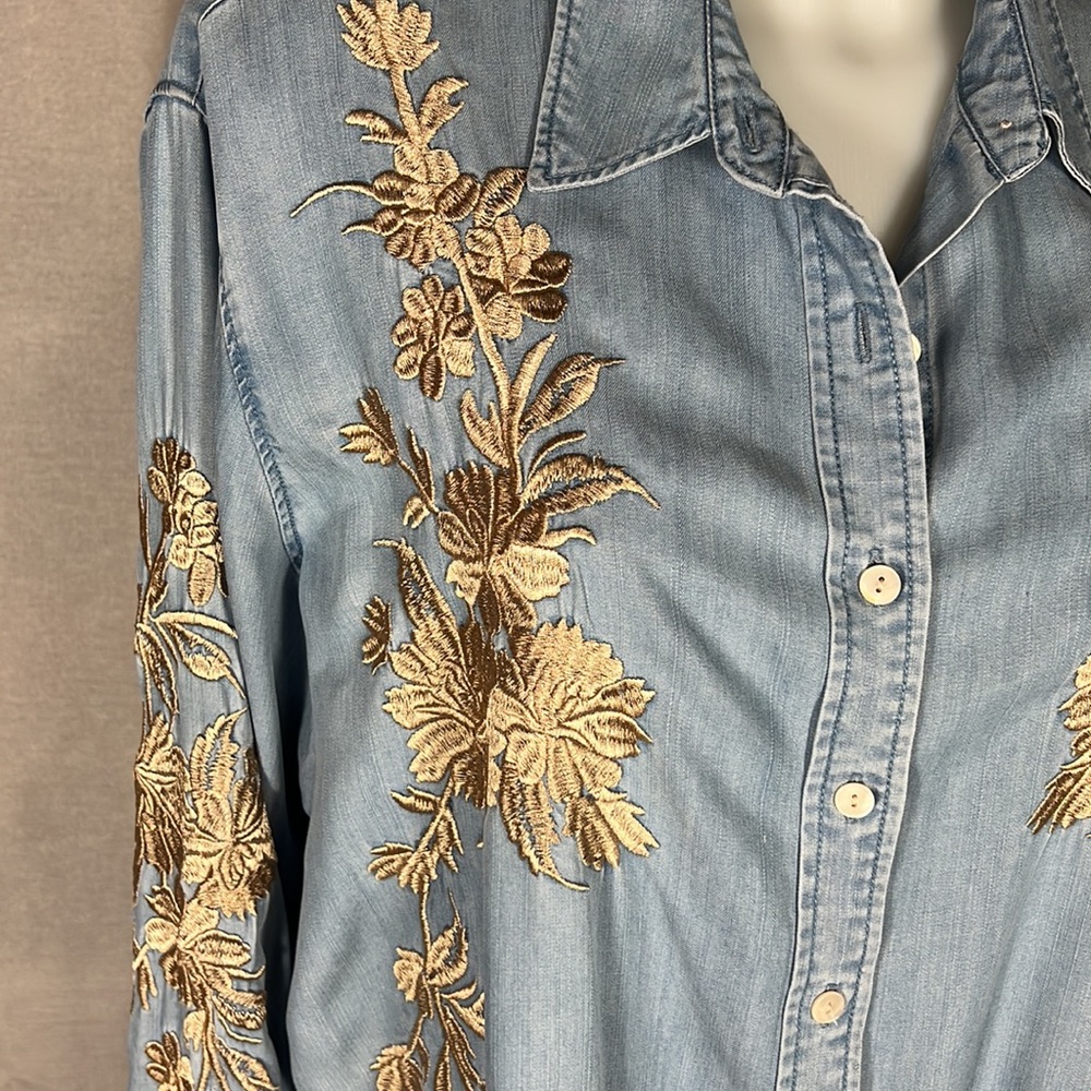 Zara embroidered chambray tunic - Picture 2 of 4